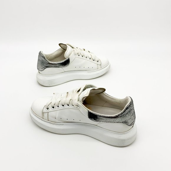 ALEXANDER MCQUEEN Metallic Leather Sneakers White - Picture 7 of 9